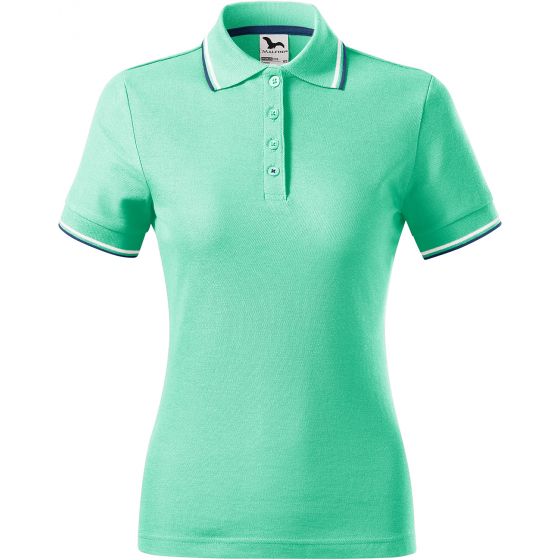FOCUS - tricou polo pentru femei, guler cu două dungi colorate